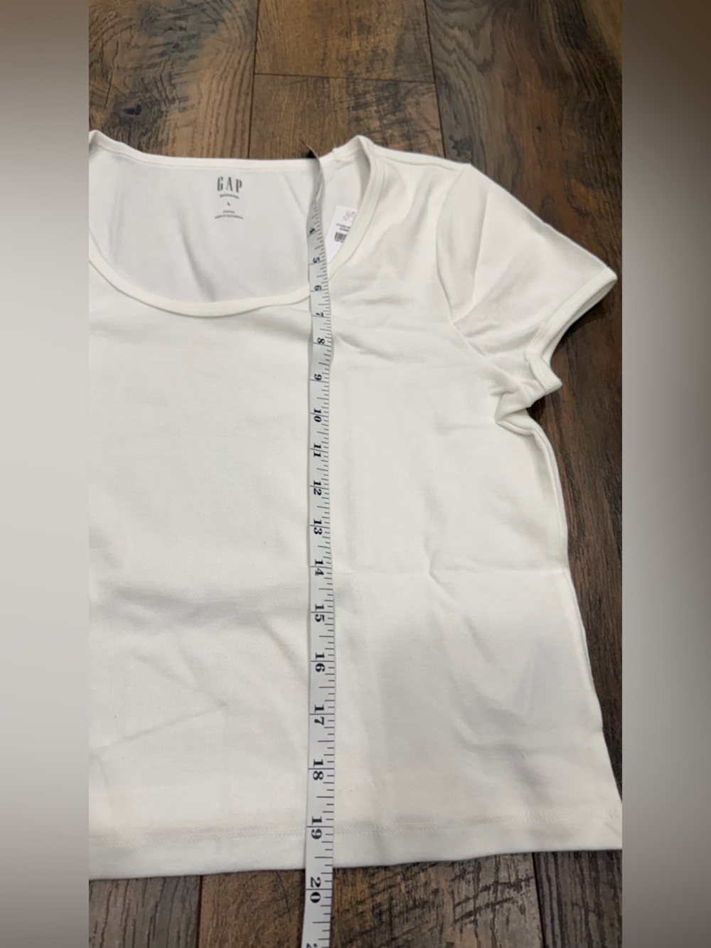 GAP Women’s Modern Tee White Cap Sleeve Crop Top T-shirt Size Large, NEW - Picture 4 of 7
